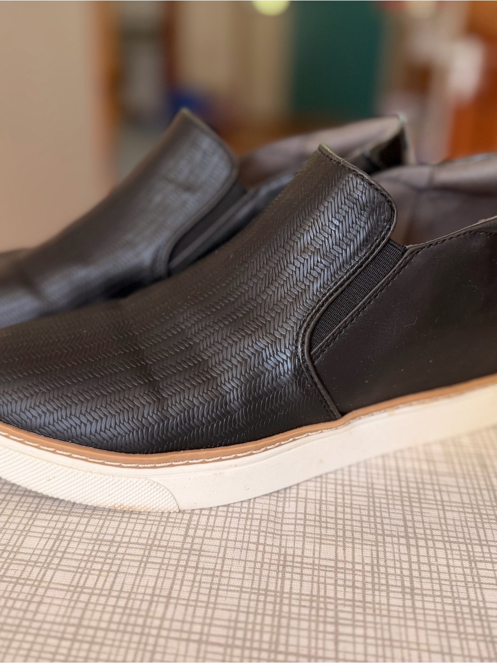 Black Slip-On Wedge Sneakers
